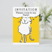 Fun Cat Design Party-uitnodiging Kaart (Staand voorkant)