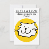 Fun Cat Design Party-uitnodiging Kaart (Voorkant)