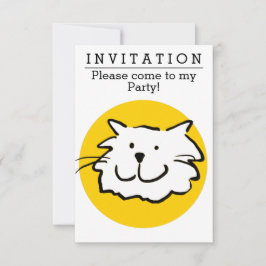 Fun Cat Design Party-uitnodiging Kaart