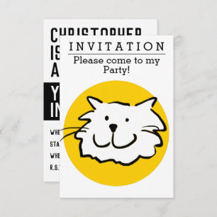 Fun Cat Design Party-uitnodiging Kaart