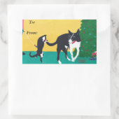 Fun Cat Dog die kerstboom speelt aan van sticker (Tas)