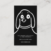 Fun Cat Dog Hand Drawn Black White Pet Service Visitekaartje (Achterkant)