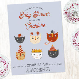 Fun Cat Gepersonaliseerde Baby shower Uitnodiging