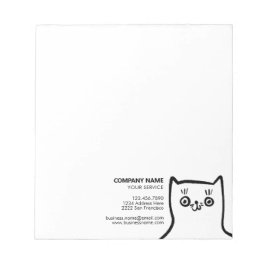 Fun Cat Hand Drage Black White Simple Pet Service Notitieblok