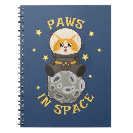 Fun Cat in space Cat Astronaut Cosmic animal Moon Notitieboek