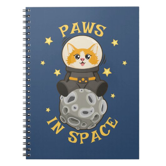 Fun Cat in space Cat Astronaut Cosmic animal Moon Notitieboek (Voorkant)