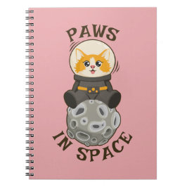 Fun Cat in space Cat Astronaut Cosmic animal Moon Notitieboek