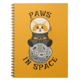 Fun Cat in space Cat Astronaut Cosmic animal Moon Notitieboek