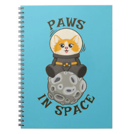 Fun Cat in space Cat Astronaut Cosmic animal Moon Notitieboek