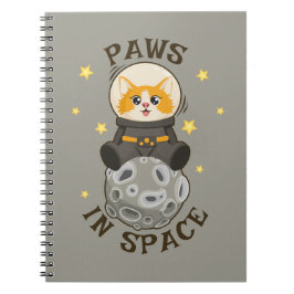 Fun Cat in space Cat Astronaut Cosmic animal Moon Notitieboek