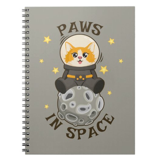 Fun Cat in space Cat Astronaut Cosmic animal Moon Notitieboek (Voorkant)