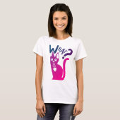 Fun Cat Joke Minimal Magenta Gradient Cartoon T-shirt (Voorkant volledig)