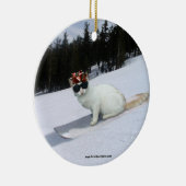 Fun Cat op een Snowboard Holiday Ornament (Rechts)