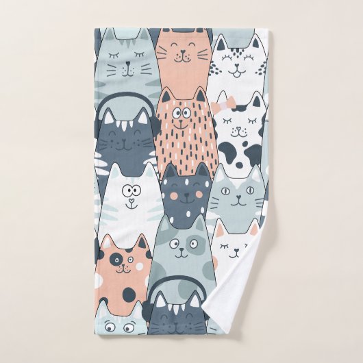 Fun Cat Patroon Bad Handdoek (Handdoek)