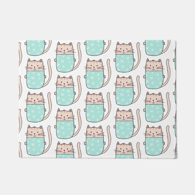Fun Cat Patroon Deurmat (Voorkant)