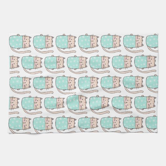 Fun Cat Patroon Theedoek (Horizontaal)