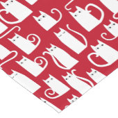 Fun Cat Red en White Tablecloth Korte Tafelloper (Hoek)