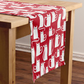 Fun Cat Red en White Tablecloth Korte Tafelloper