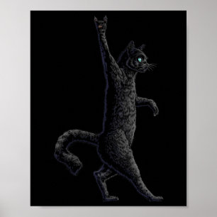 Fun Cat Rock on Rock and Roll - concertband T - sh Poster