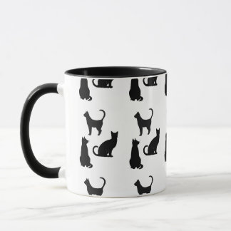 Fun Cat Silhouette Coffee Mok