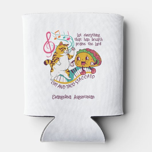 Fun CAT TACO STACCATO Christelijk Blikjeskoeler (Achterkant)