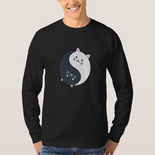 Fun Cat Yin en Yang T-shirt (Voorkant)