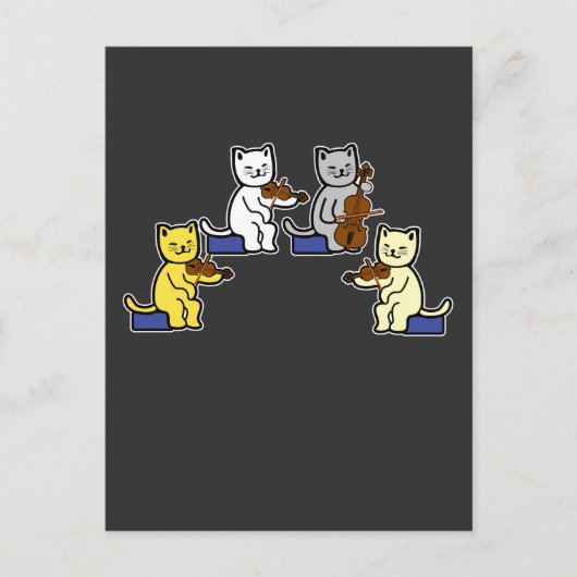 Fun Cats die Violin Cello Gift Music spelen Briefkaart (Voorkant)