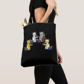 Fun Cats die Violin Cello Gift Music spelen Tote Bag (Dichtbij)