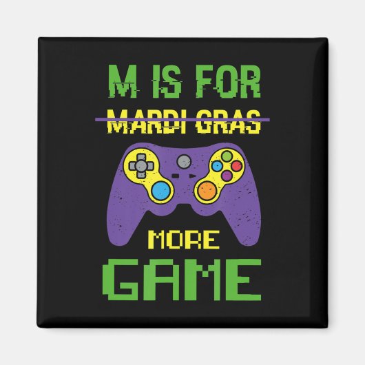 Fun Celebrate Mardi Gras Video Game Controller Gam Magneet (Voorkant)