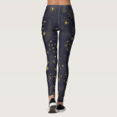 Fun Celestial Doodles Galaxy Pattern Black Leggings (Achterkant)