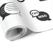 Fun Cell Phone Text Messtern Pattern CUSTOM COLOR Cadeaupapier (Rol Hoek)