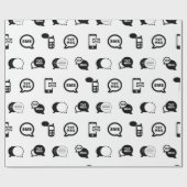 Fun Cell Phone Text Messtern Pattern CUSTOM COLOR Cadeaupapier (Vlak)