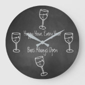 Fun Chalkboard Bar-wandklok Grote Klok (Voorkant)