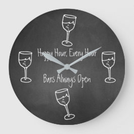 Fun Chalkboard Bar-wandklok Grote Klok