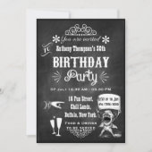 Fun  Chalkboard Birthday Party Invitation Kaart (Voorkant)