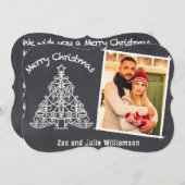 Fun Chalkboard - Fancy kerstsierstrip met fotograf Feestdagenkaart (Voorkant / Achterkant)