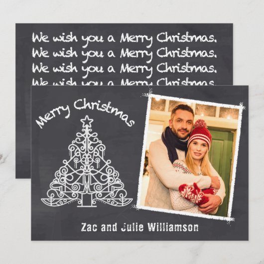 Fun Chalkboard - Kerstfeest Feestdagenkaart (Voorkant / Achterkant)