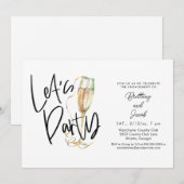 Fun Champagne Engagement Party Kaart (Voorkant / Achterkant)