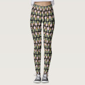 Fun Champagne-flessenpatroon Leggings (Voorkant)