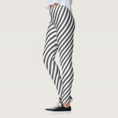 Fun Charcoal Gray Diagonal Striped Leggings (Links)