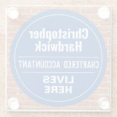 Fun Charted Accountant Wall Plaque Style Glazen Onderzetter (Achterkant)