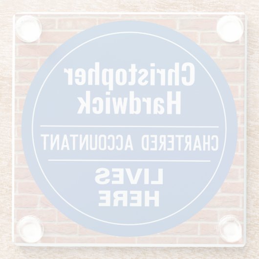 Fun Charted Accountant Wall Plaque Style Glazen Onderzetter (Achterkant)