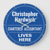 Fun Charted Accountant Wall Plaque Style Grote Klok (Voorkant)