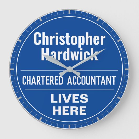 Fun Charted Accountant Wall Plaque Style Grote Klok (Voorkant)