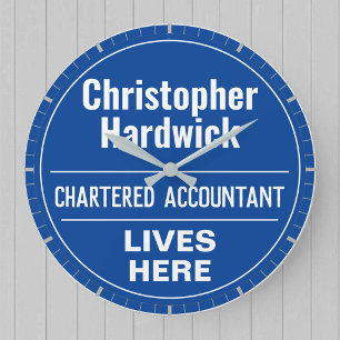 Fun Charted Accountant Wall Plaque Style Grote Klok