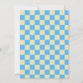 Fun Checkerboard Light Blue Geometric Birthday Kaart (Achterkant)