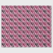 Fun Checkered Hearts Zacht Roze en Wijnrood Cadeaupapier (Vlak)