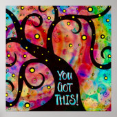 Fun Cheerful Colorful Tree Classroom Poster (Voorkant)