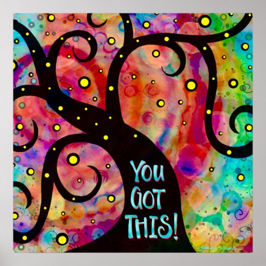 Fun Cheerful Colorful Tree Classroom Poster (Voorkant)