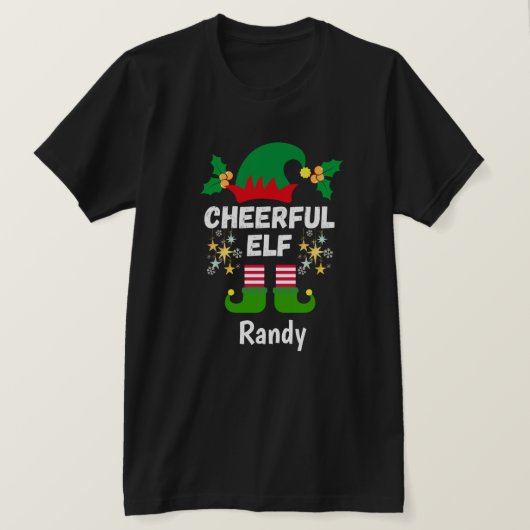 Fun Cheerful Elf - Grappige Kerst Naming Gifts T-shirt (Design voorkant)